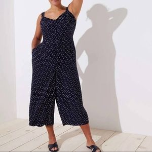 Loft Navy Polka Dot Jumpsuit